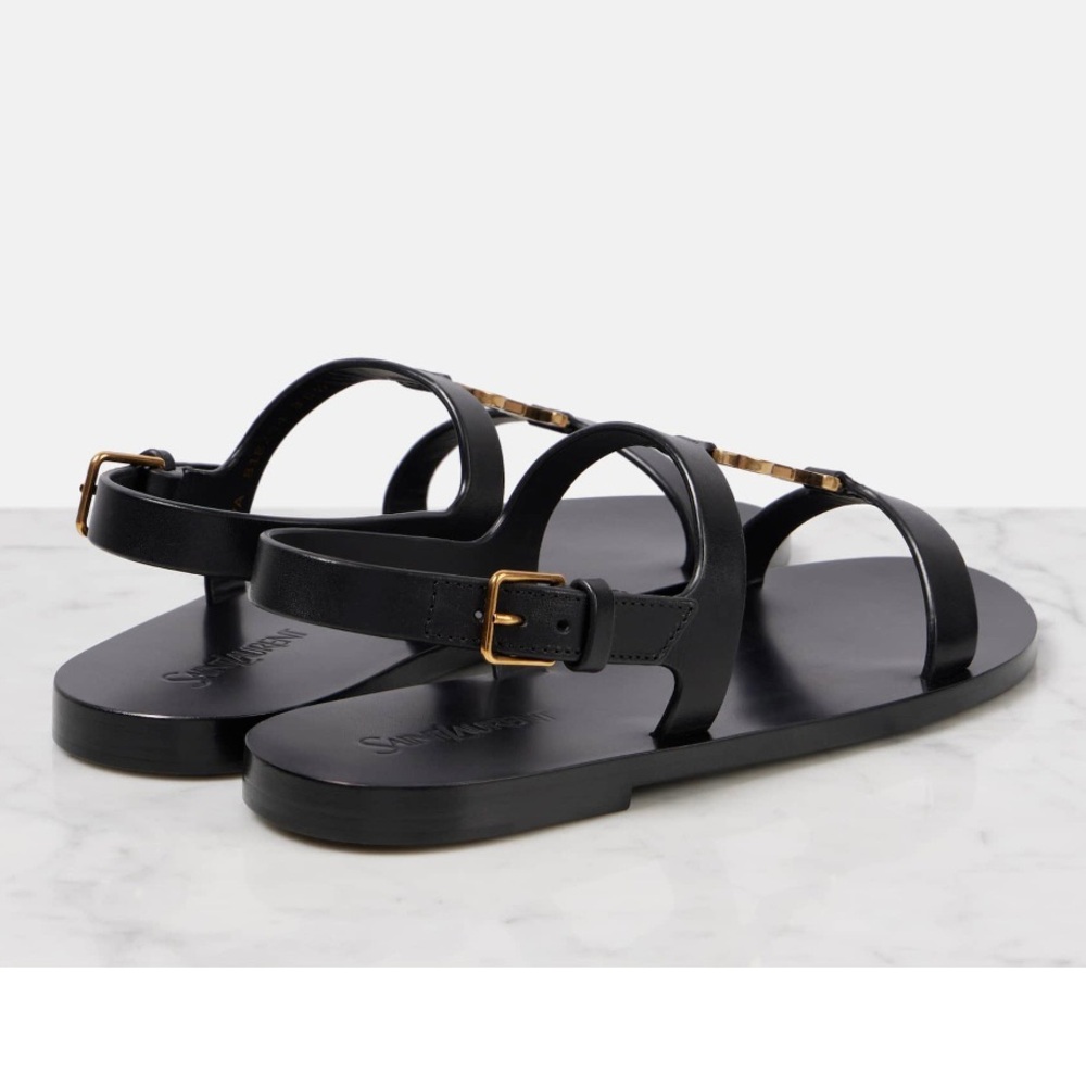 SAINT LAURENT Cassandra YSL logo leather thong sandals - Picture 5 of 5